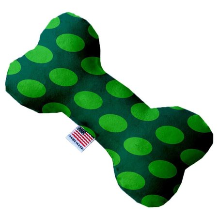 MIRAGE PET PRODUCTS 8 in. Green on Green Dots Bone Dog Toy 1227-TYBN8